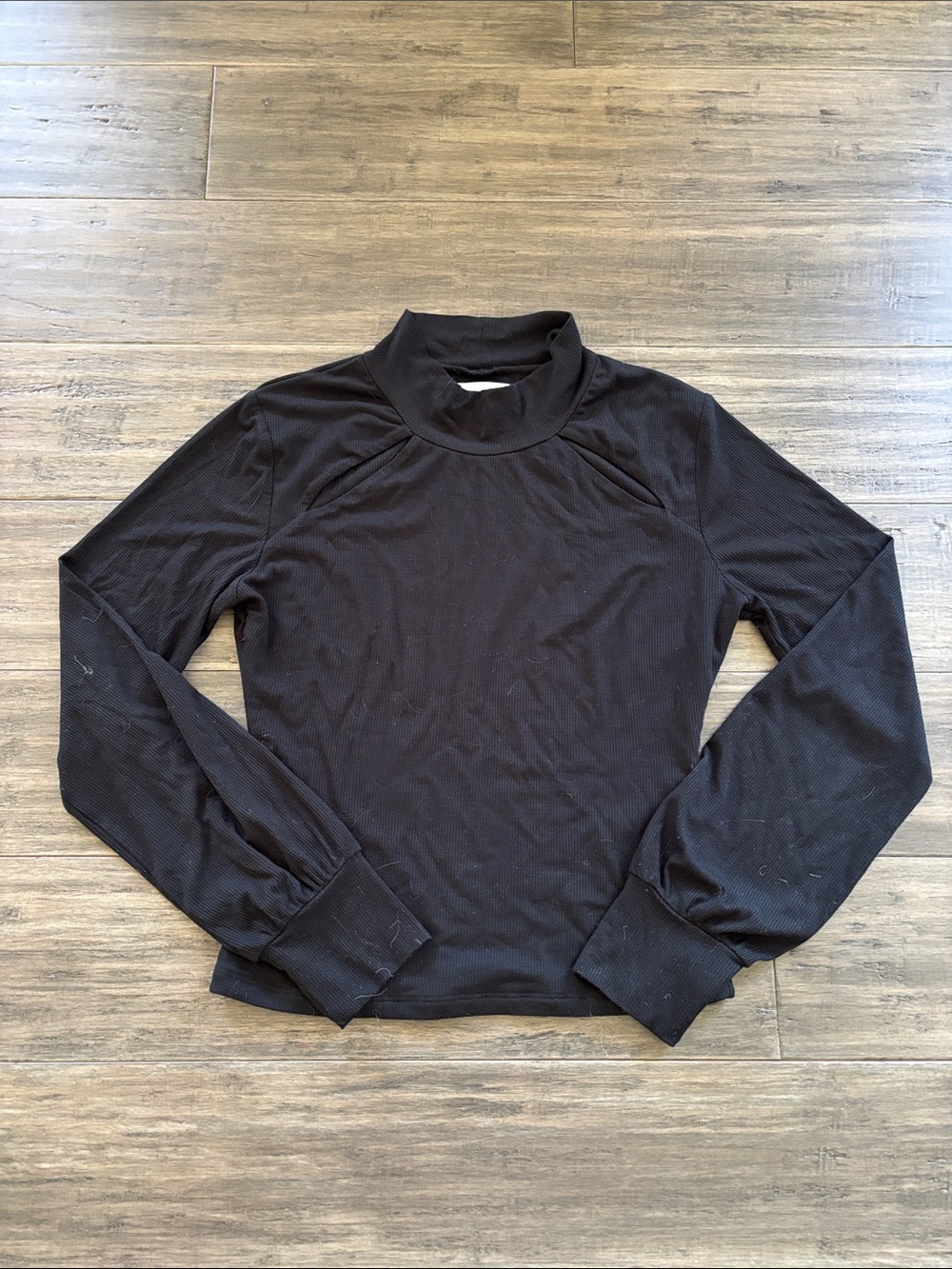 Vintage Havana Black Long Sleeve Mock Neck Top